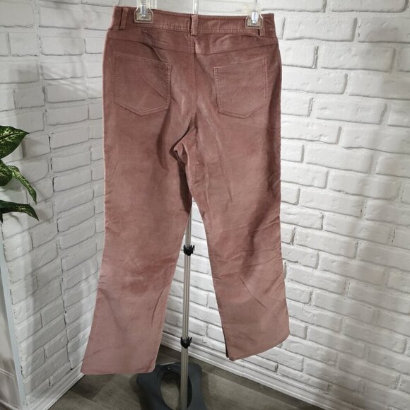 Rafaella Ladies Size 10 Dusty Rose Straight Leg Soft Corduroy Pants - Picture 2 of 8